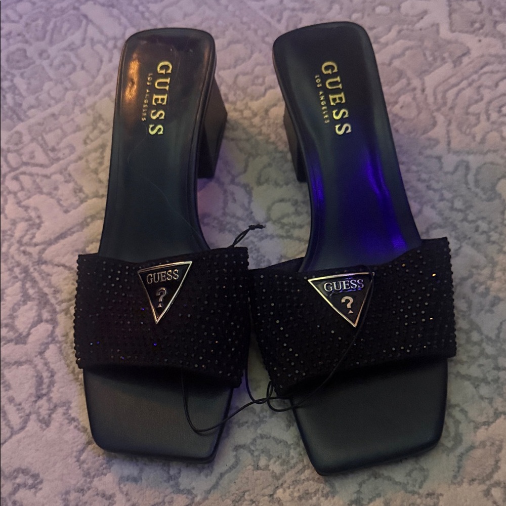Guess Black Studded Mules